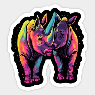 Rhinoceros Valentine Day Sticker